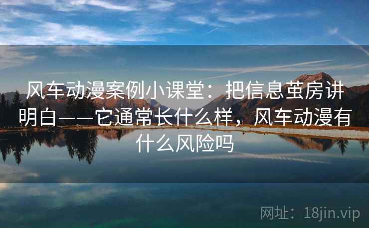 风车动漫案例小课堂：把信息茧房讲明白——它通常长什么样，风车动漫有什么风险吗